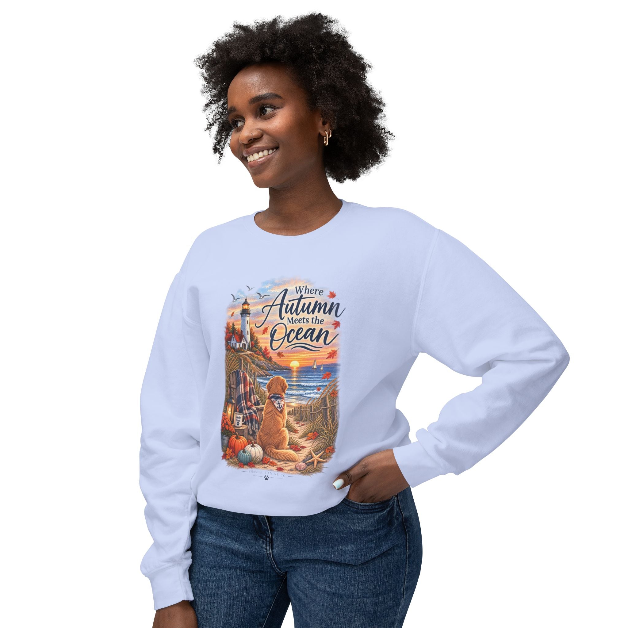Where Autumn Meets the Ocean Sweatshirt — Coastal Fall Dog Pullover