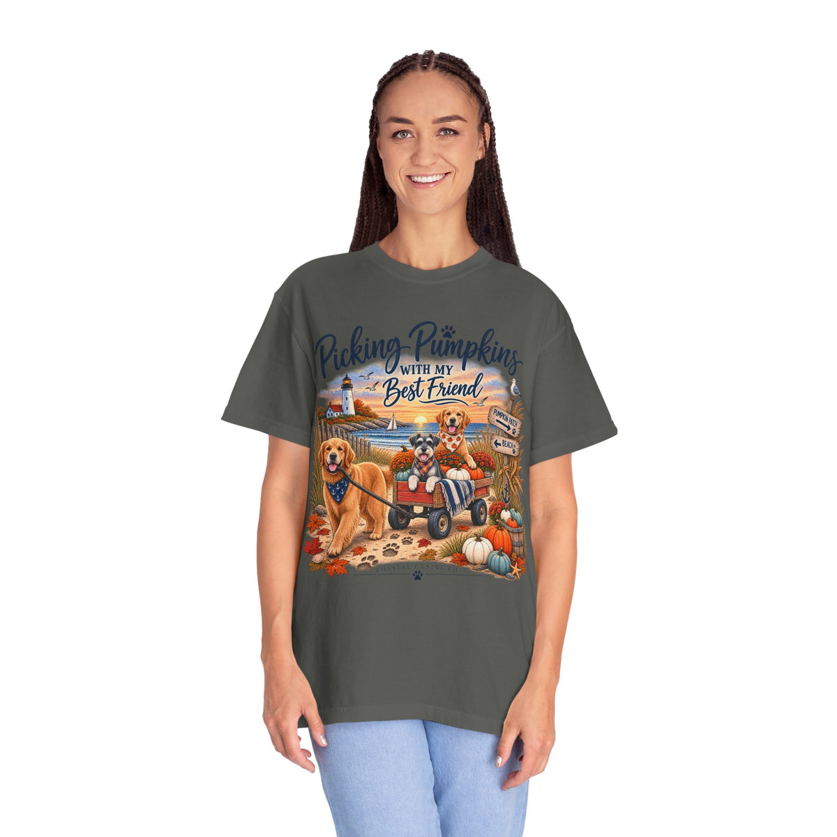 Picking Pumpkins With My Best Friend T-Shirt — Fall Dog Pumpkin Patch Tee