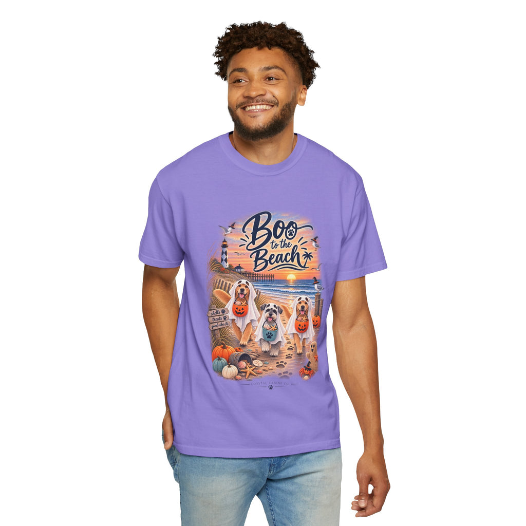 Boo to the Beach T-Shirt — Cute Halloween Dogs on Sunset Beach