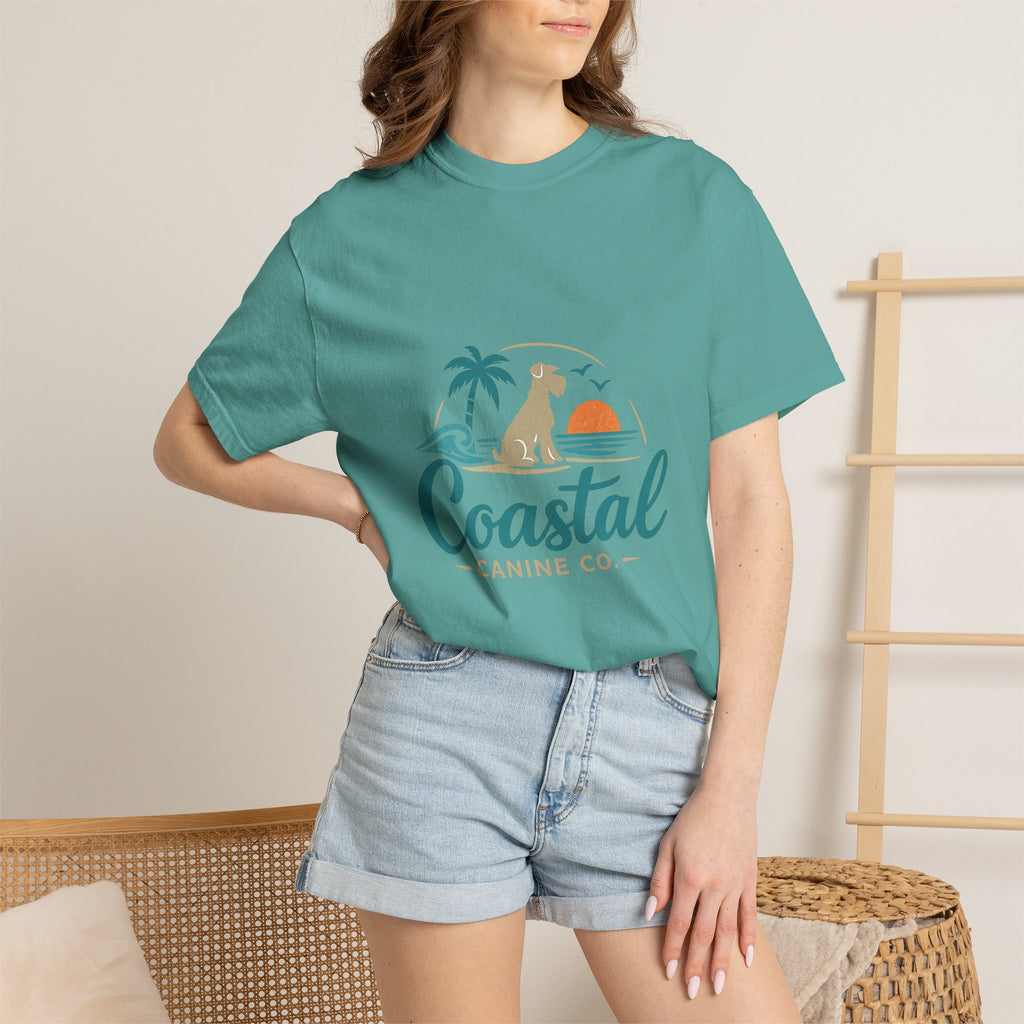 Coastal Canine T-Shirt — Beach Dog Sunset Tee