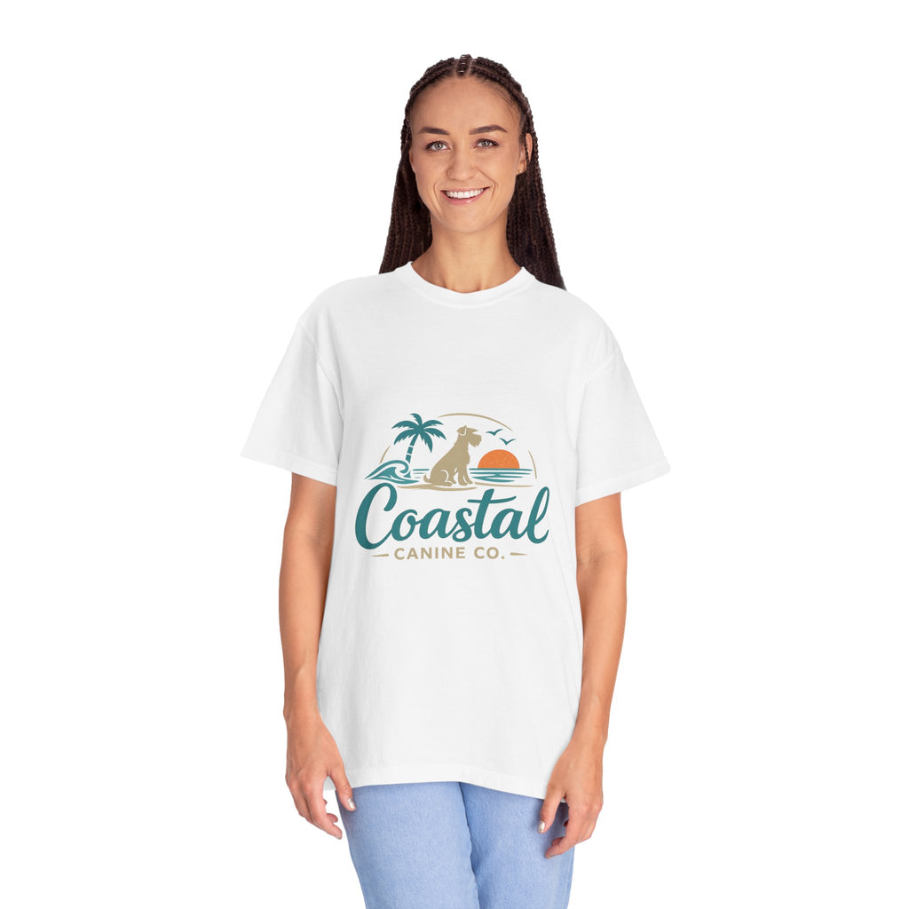Coastal Canine T-Shirt — Beach Dog Sunset Tee
