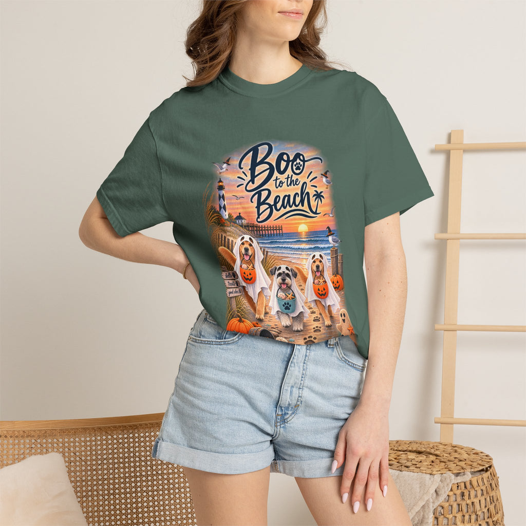 Boo to the Beach T-Shirt — Cute Halloween Dogs on Sunset Beach