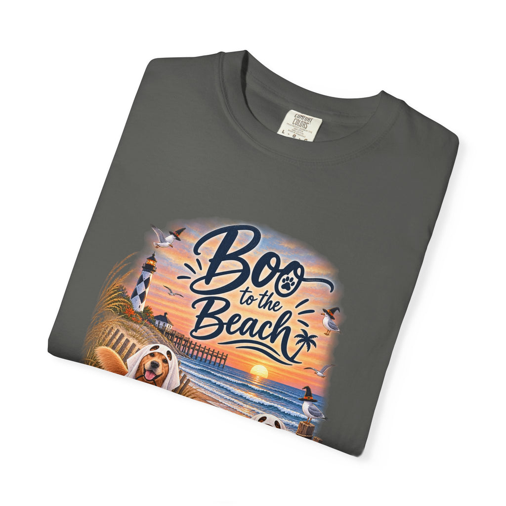 Boo to the Beach T-Shirt — Cute Halloween Dogs on Sunset Beach