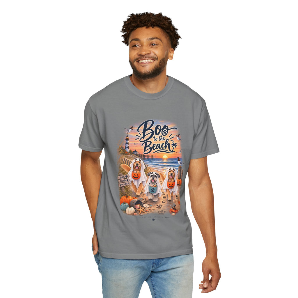 Boo to the Beach T-Shirt — Cute Halloween Dogs on Sunset Beach