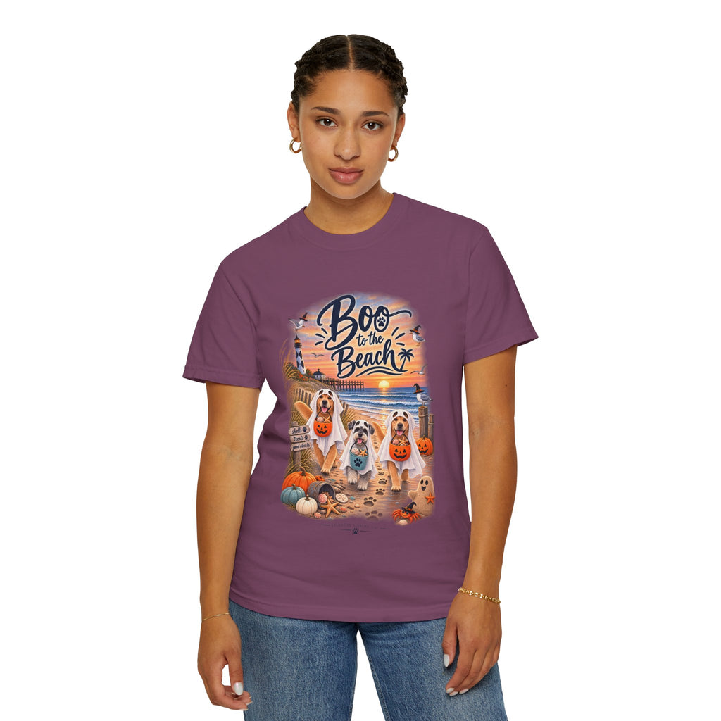 Boo to the Beach T-Shirt — Cute Halloween Dogs on Sunset Beach