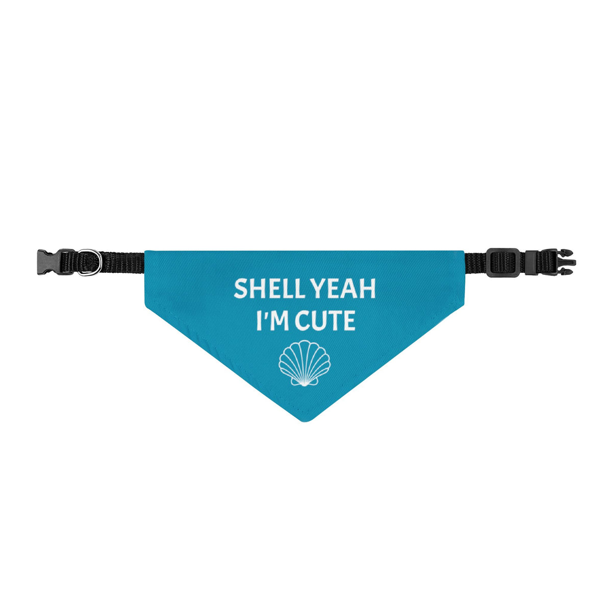 Clip-on Pet Bandana — "Shell Yeah I’m Cute" Beach Dog Bandana