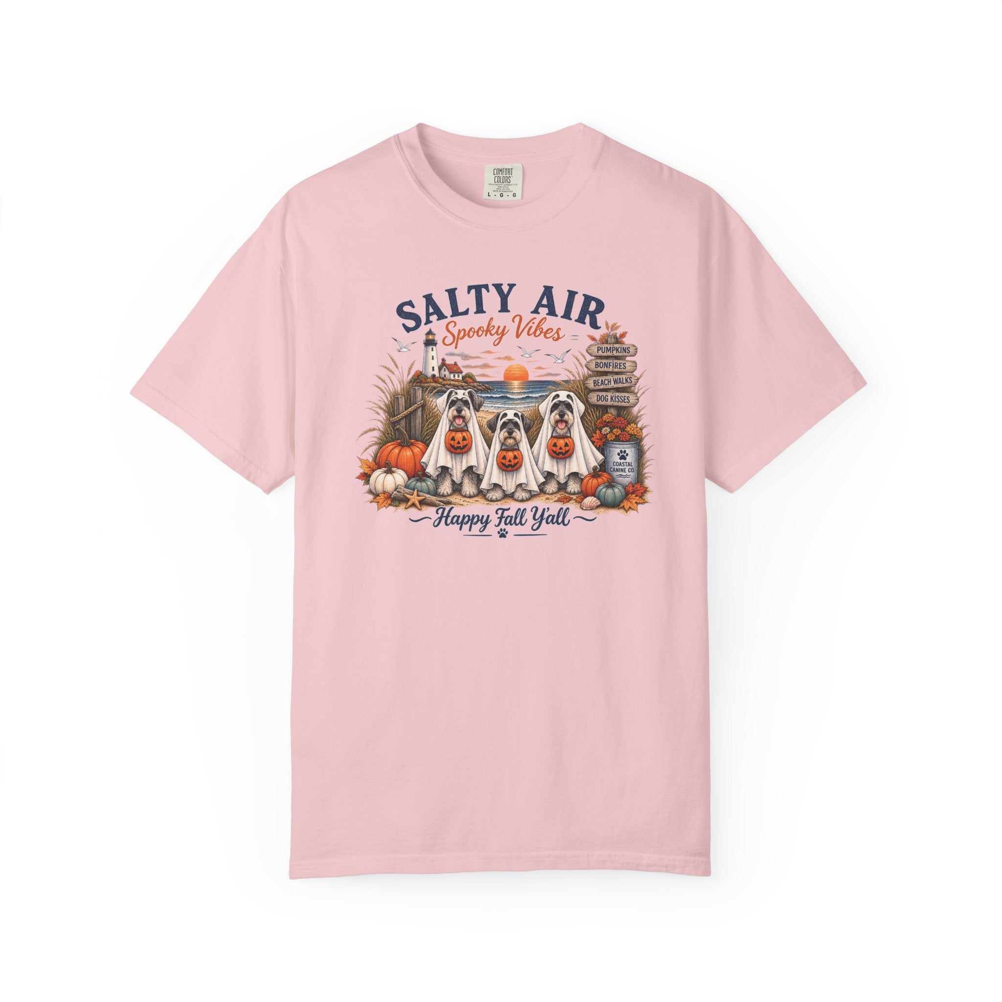 Salty Air Spooky Vibes Tee — Happy Fall Y'all Autumn Beach Ghosts T-Shirt