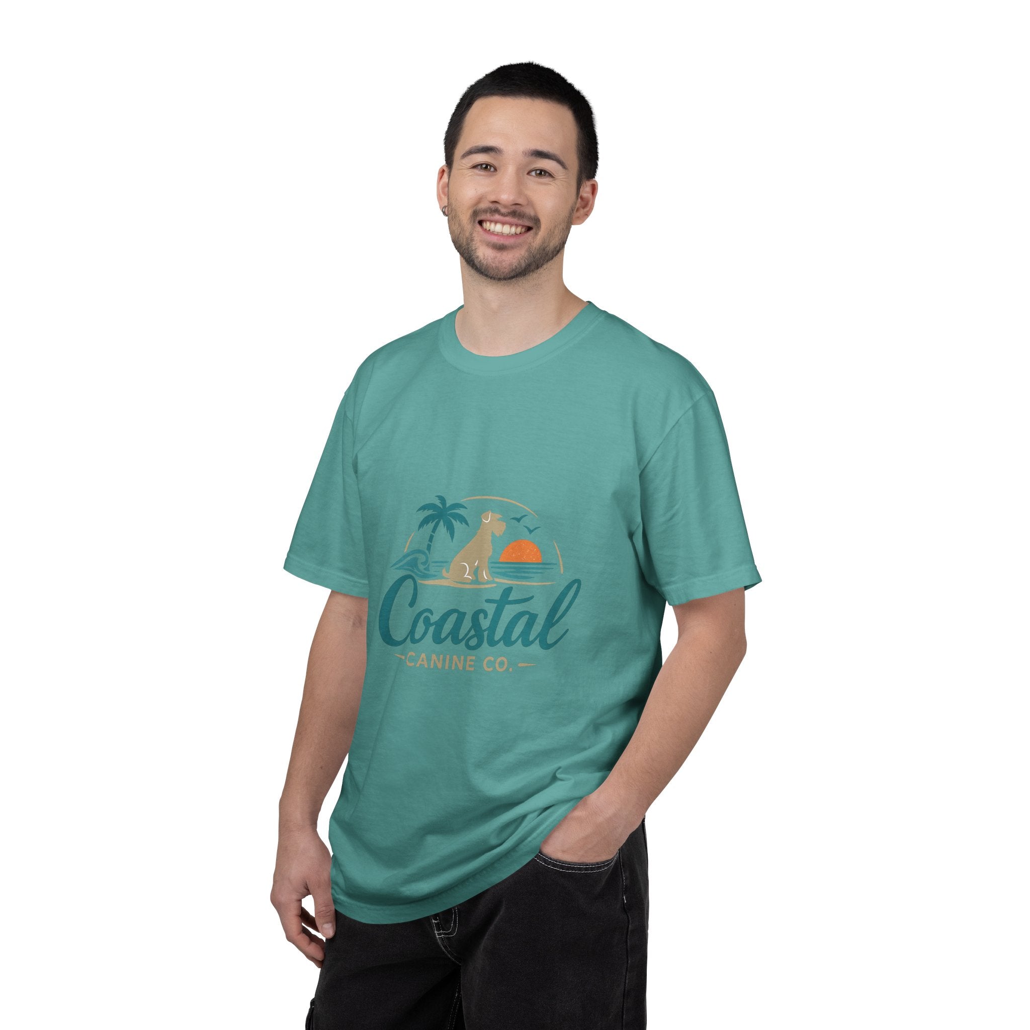 Coastal Canine T-Shirt — Beach Dog Sunset Tee