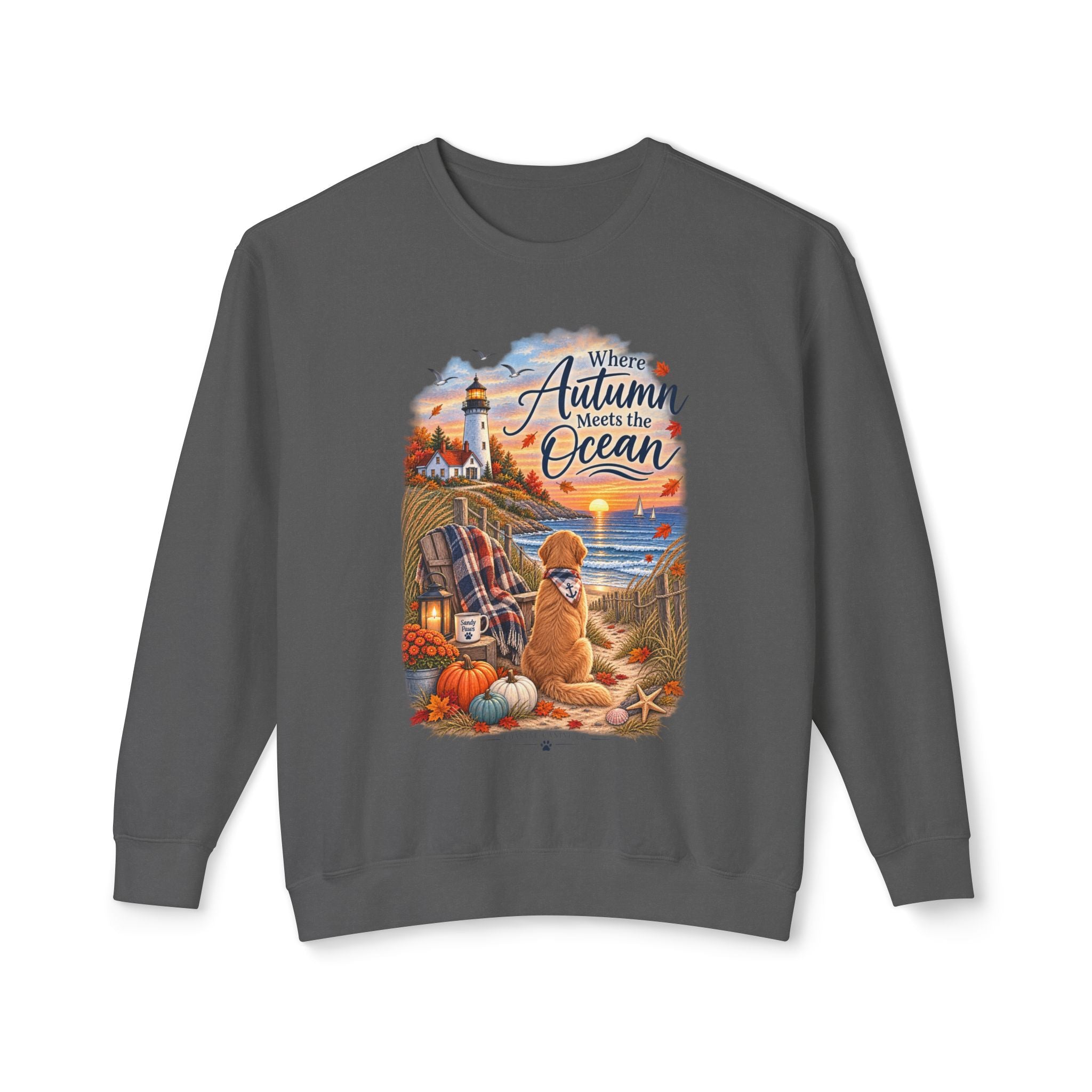 Where Autumn Meets the Ocean Sweatshirt — Coastal Fall Dog Pullover