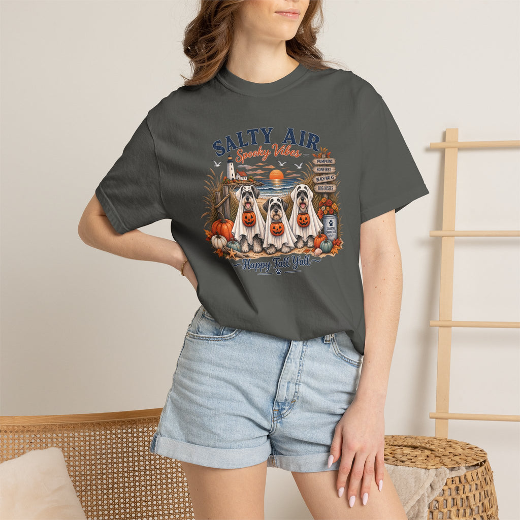 Salty Air Spooky Vibes Tee — Happy Fall Y'all Autumn Beach Ghosts T-Shirt