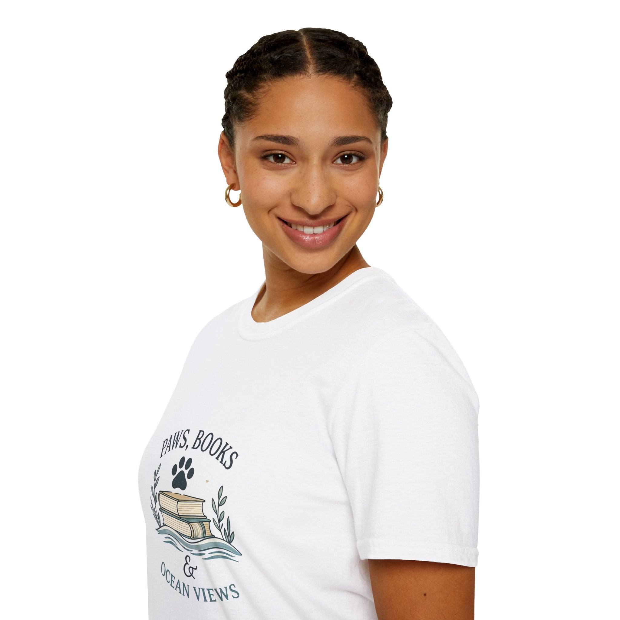 Paws, Books & Ocean Views T‑Shirt