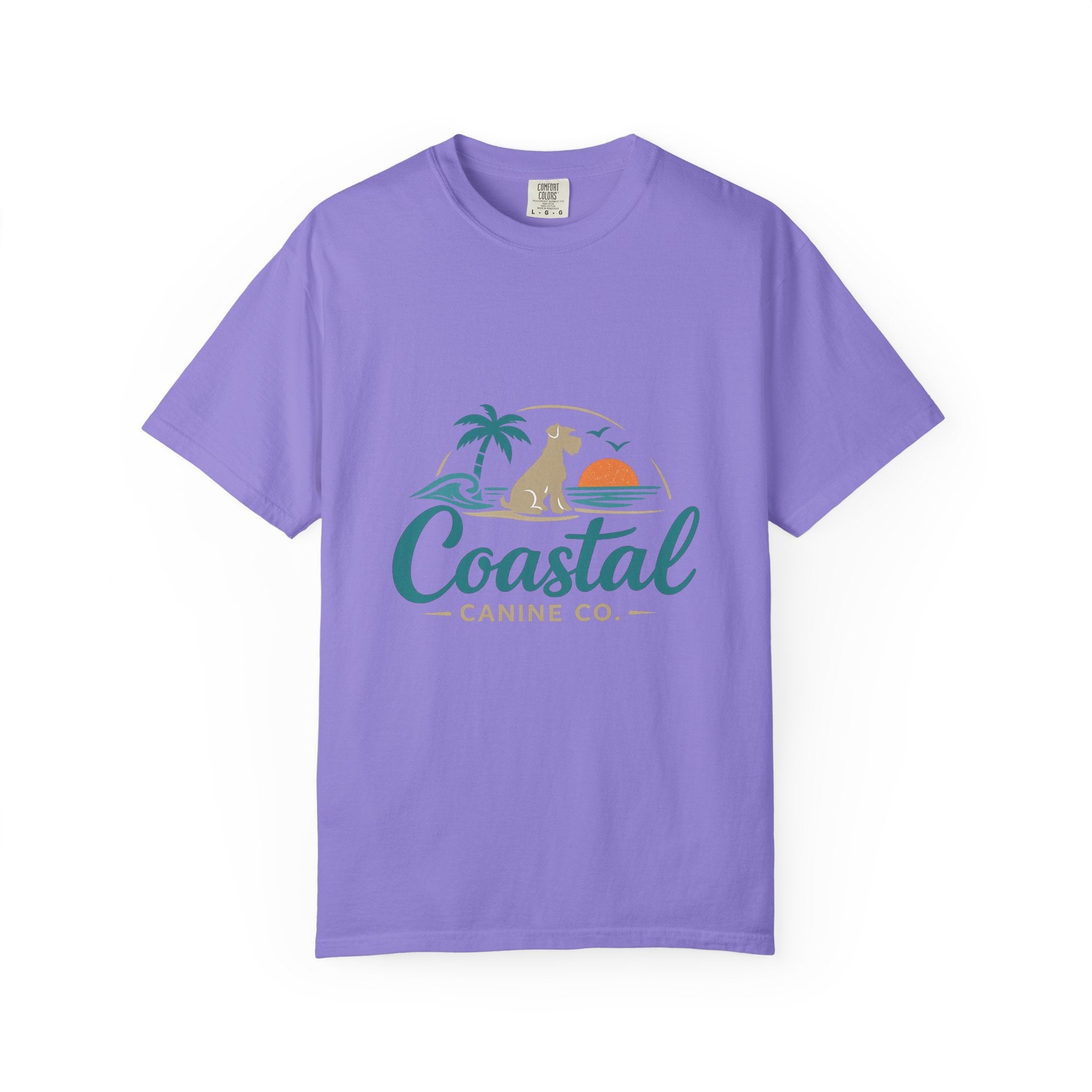 Coastal Canine T-Shirt — Beach Dog Sunset Tee