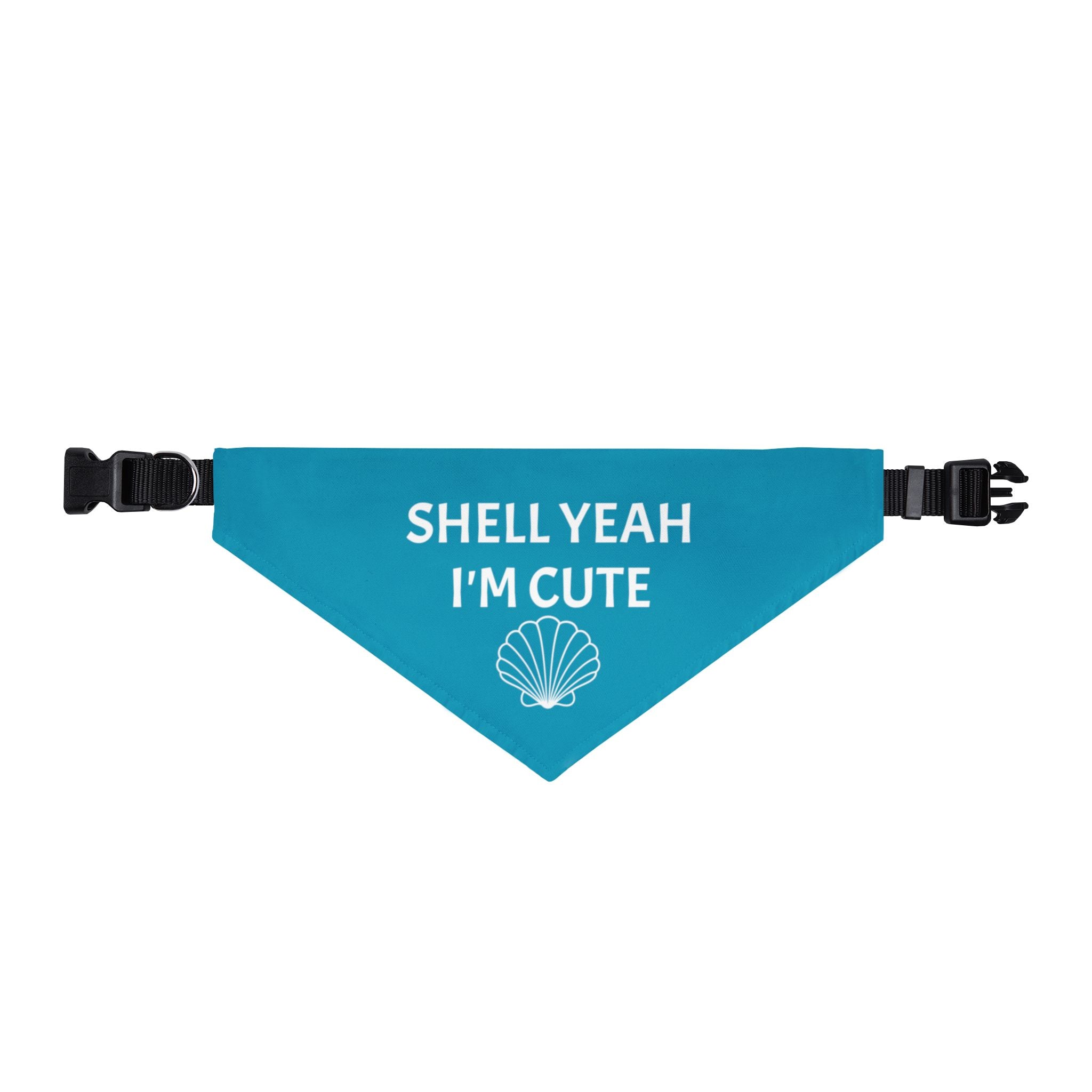 Clip-on Pet Bandana — "Shell Yeah I’m Cute" Beach Dog Bandana