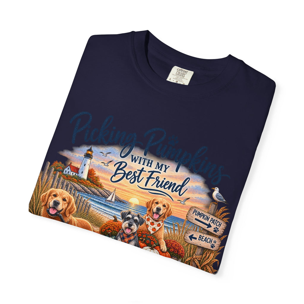 Picking Pumpkins With My Best Friend T-Shirt — Fall Dog Pumpkin Patch Tee