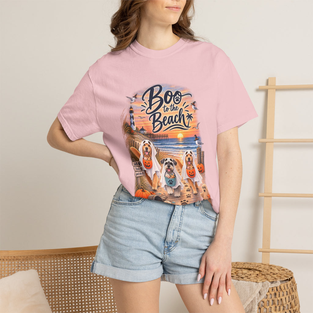 Boo to the Beach T-Shirt — Cute Halloween Dogs on Sunset Beach