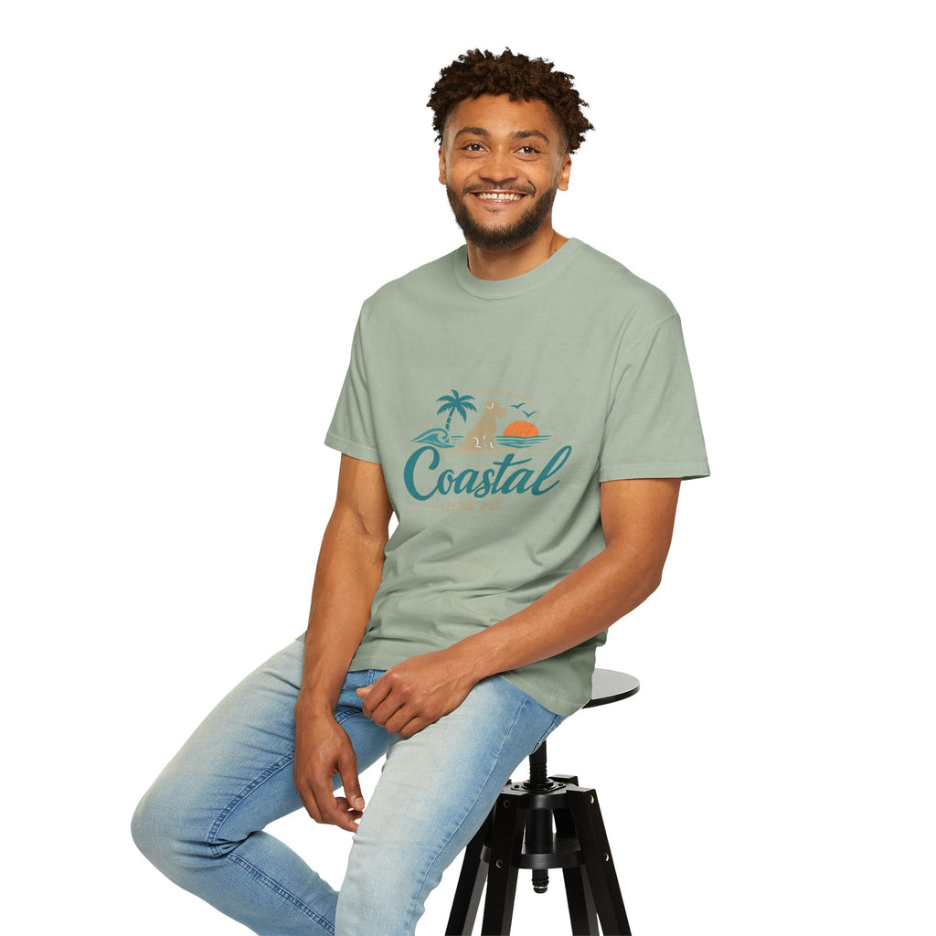Coastal Canine T-Shirt — Beach Dog Sunset Tee