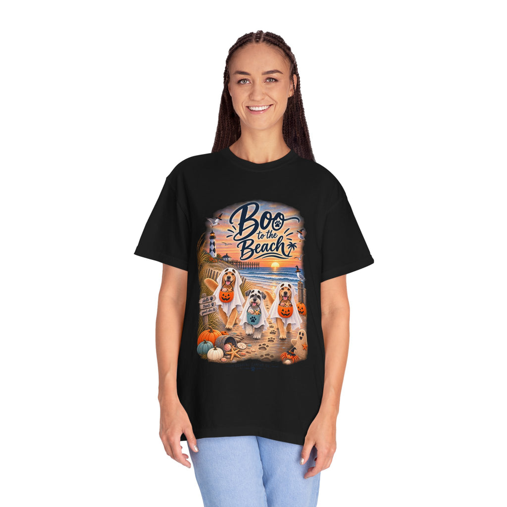 Boo to the Beach T-Shirt — Cute Halloween Dogs on Sunset Beach