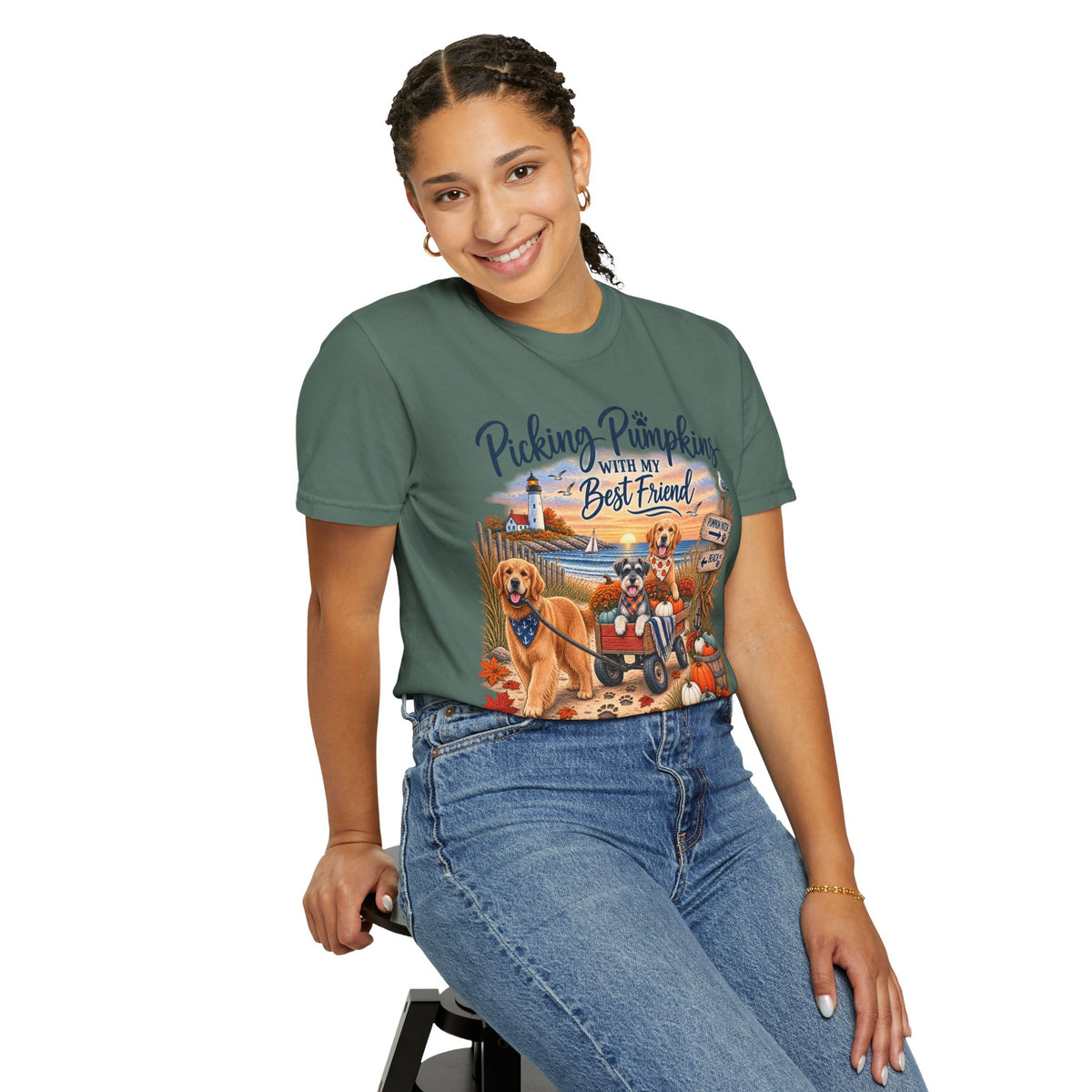 Picking Pumpkins With My Best Friend T-Shirt — Fall Dog Pumpkin Patch Tee