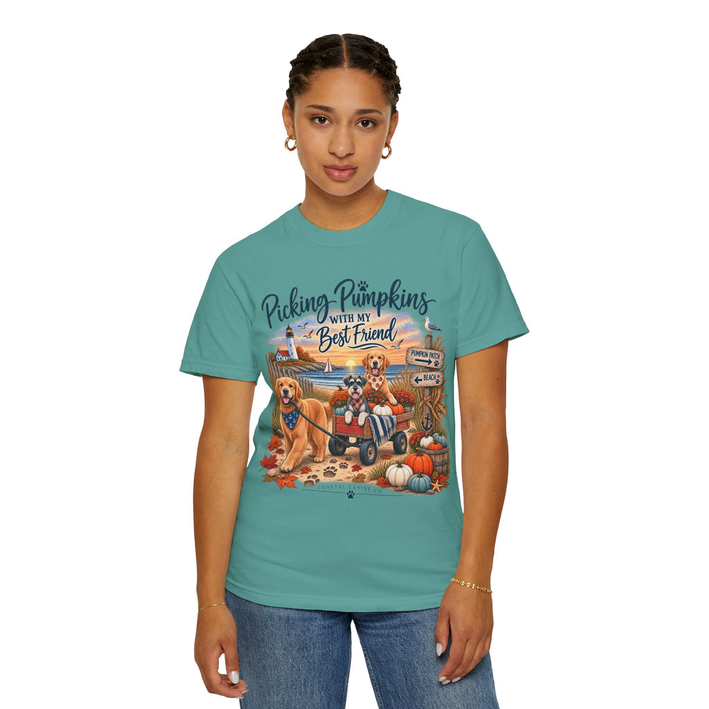 Picking Pumpkins With My Best Friend T-Shirt — Fall Dog Pumpkin Patch Tee