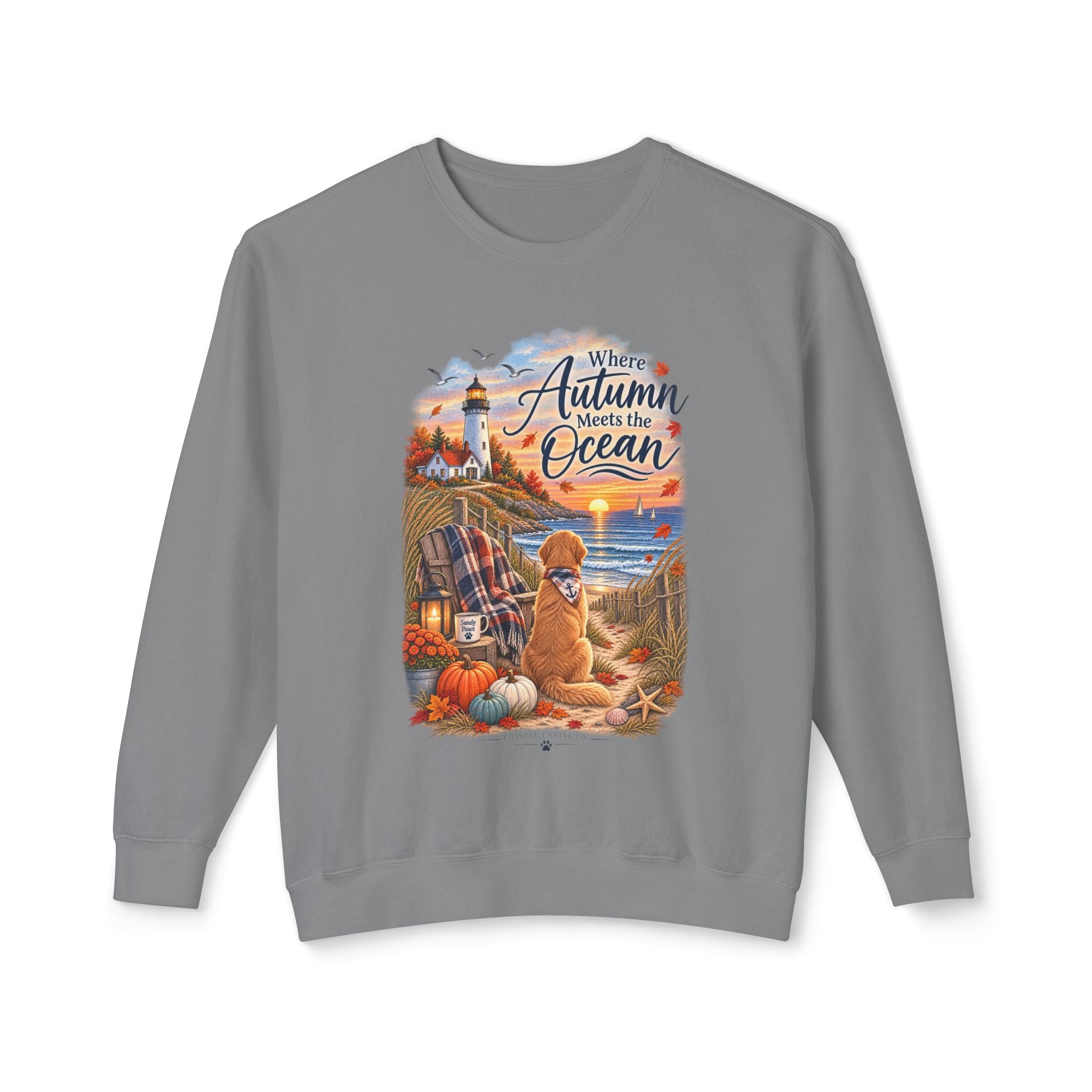 Where Autumn Meets the Ocean Sweatshirt — Coastal Fall Dog Pullover