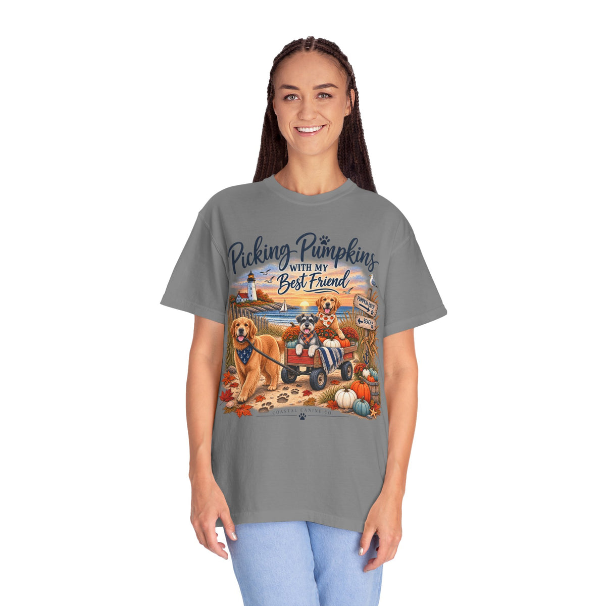 Picking Pumpkins With My Best Friend T-Shirt — Fall Dog Pumpkin Patch Tee