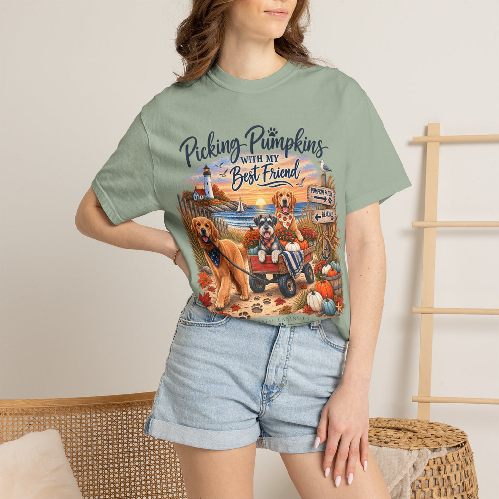 Picking Pumpkins With My Best Friend T-Shirt — Fall Dog Pumpkin Patch Tee