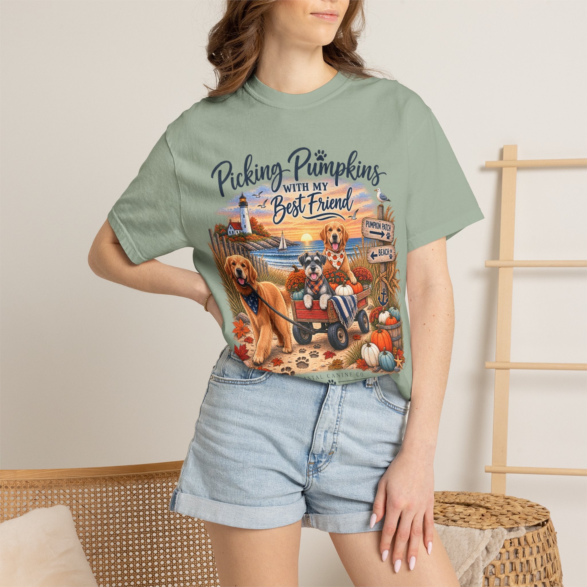 Picking Pumpkins With My Best Friend T-Shirt — Fall Dog Pumpkin Patch Tee