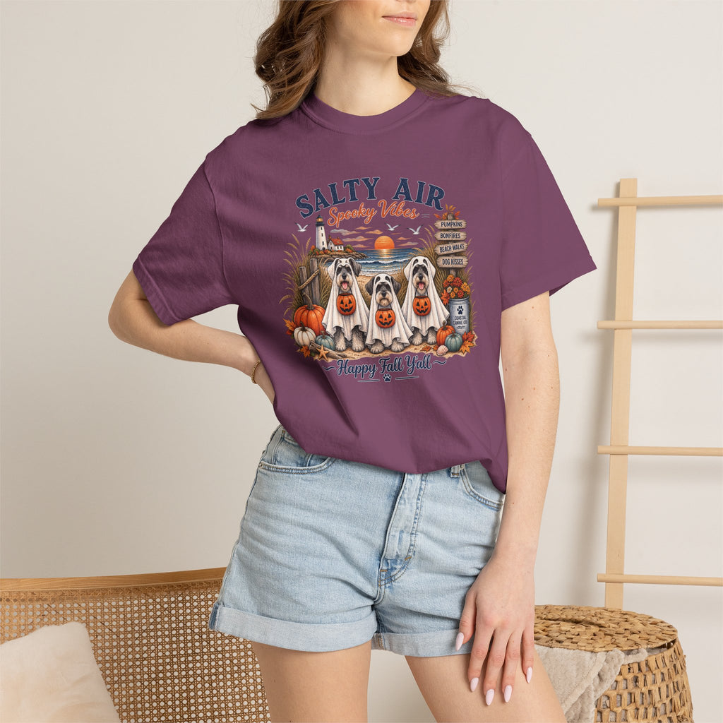 Salty Air Spooky Vibes Tee — Happy Fall Y'all Autumn Beach Ghosts T-Shirt