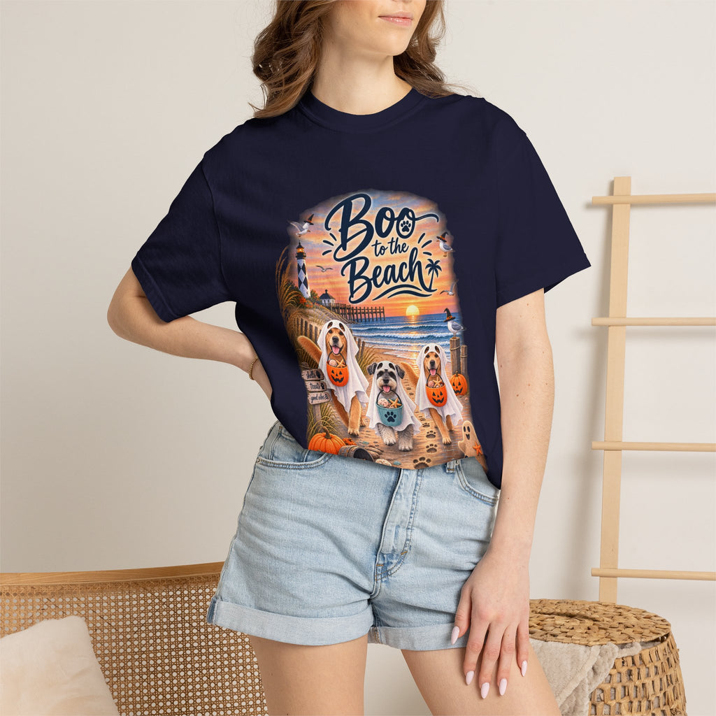 Boo to the Beach T-Shirt — Cute Halloween Dogs on Sunset Beach