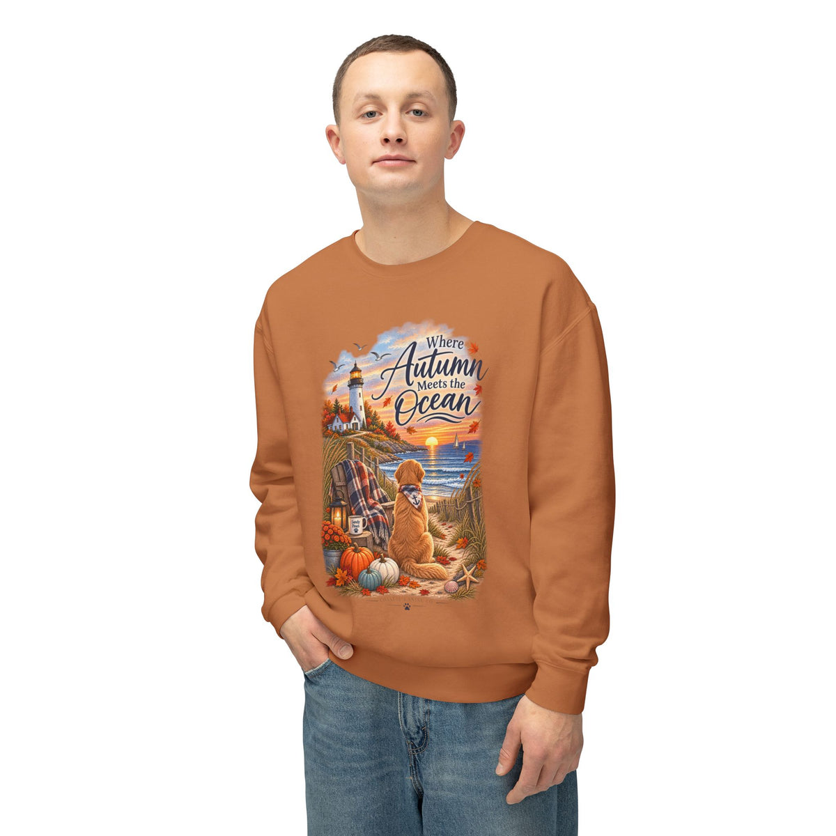 Where Autumn Meets the Ocean Sweatshirt — Coastal Fall Dog Pullover