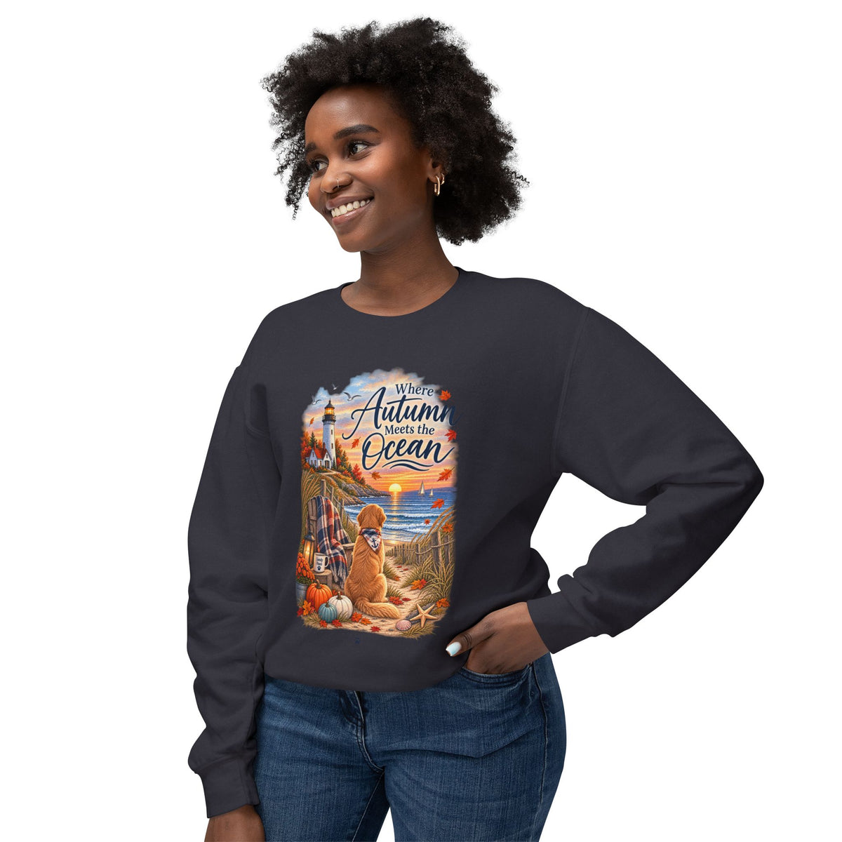 Where Autumn Meets the Ocean Sweatshirt — Coastal Fall Dog Pullover