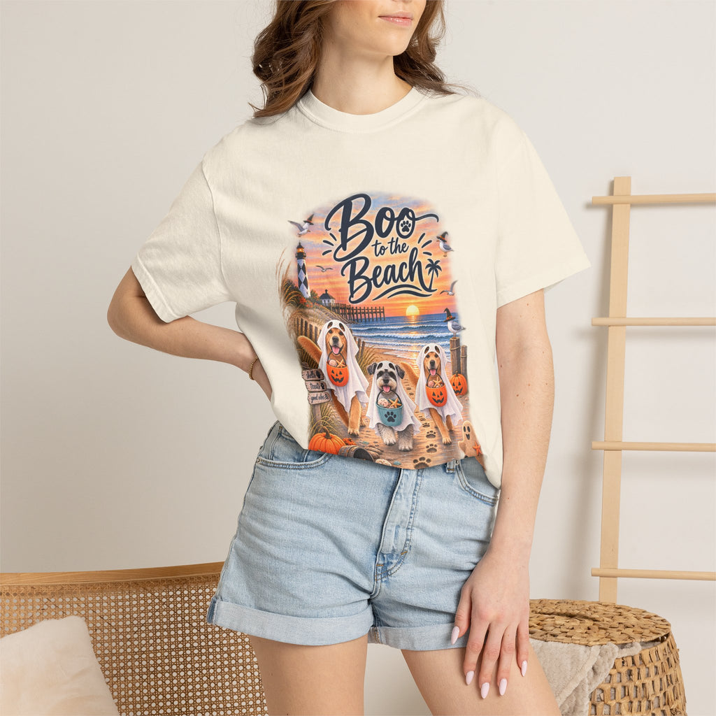 Boo to the Beach T-Shirt — Cute Halloween Dogs on Sunset Beach