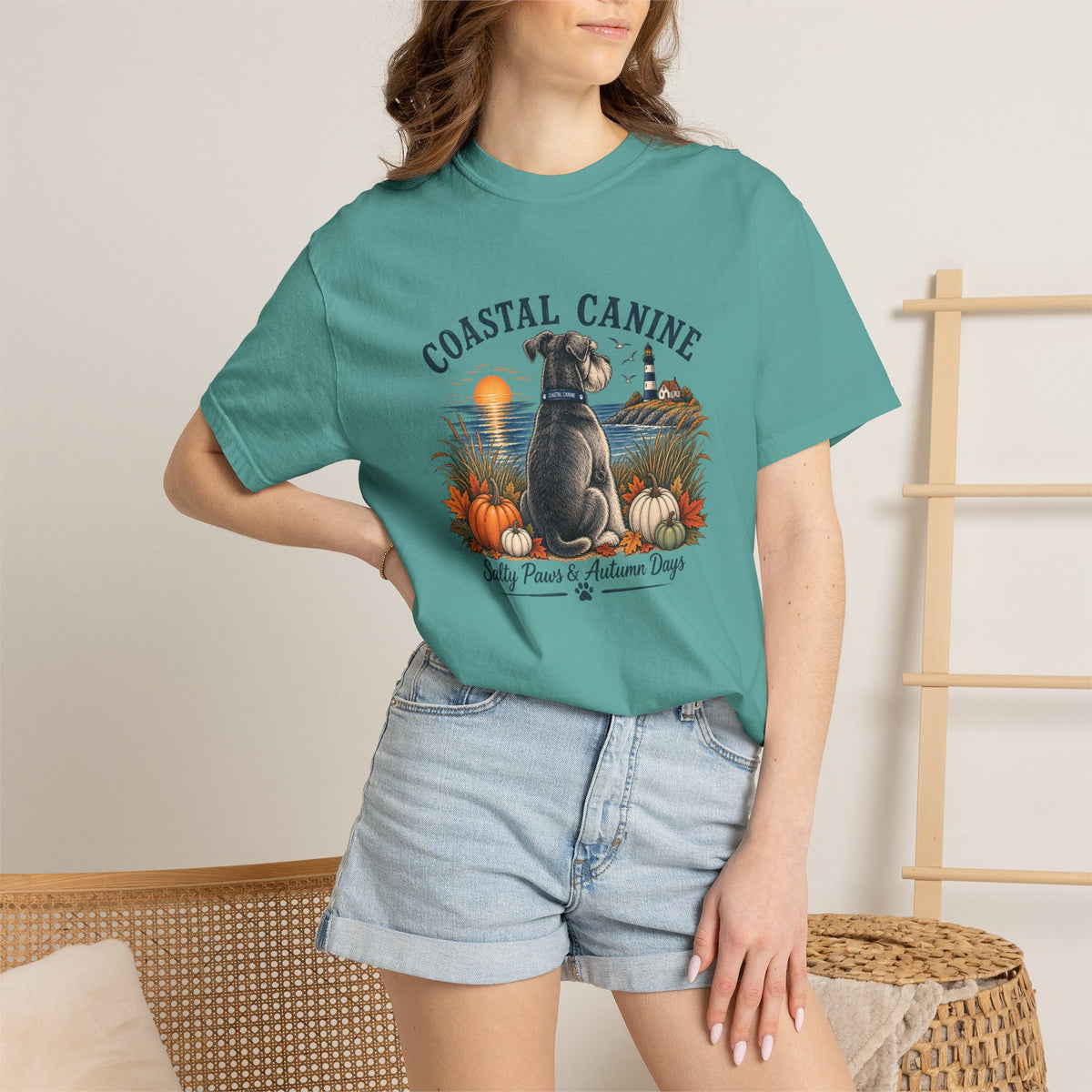 Coastal Canine T-Shirt — Salty Paws & Autumn Days Beach Dog Tee