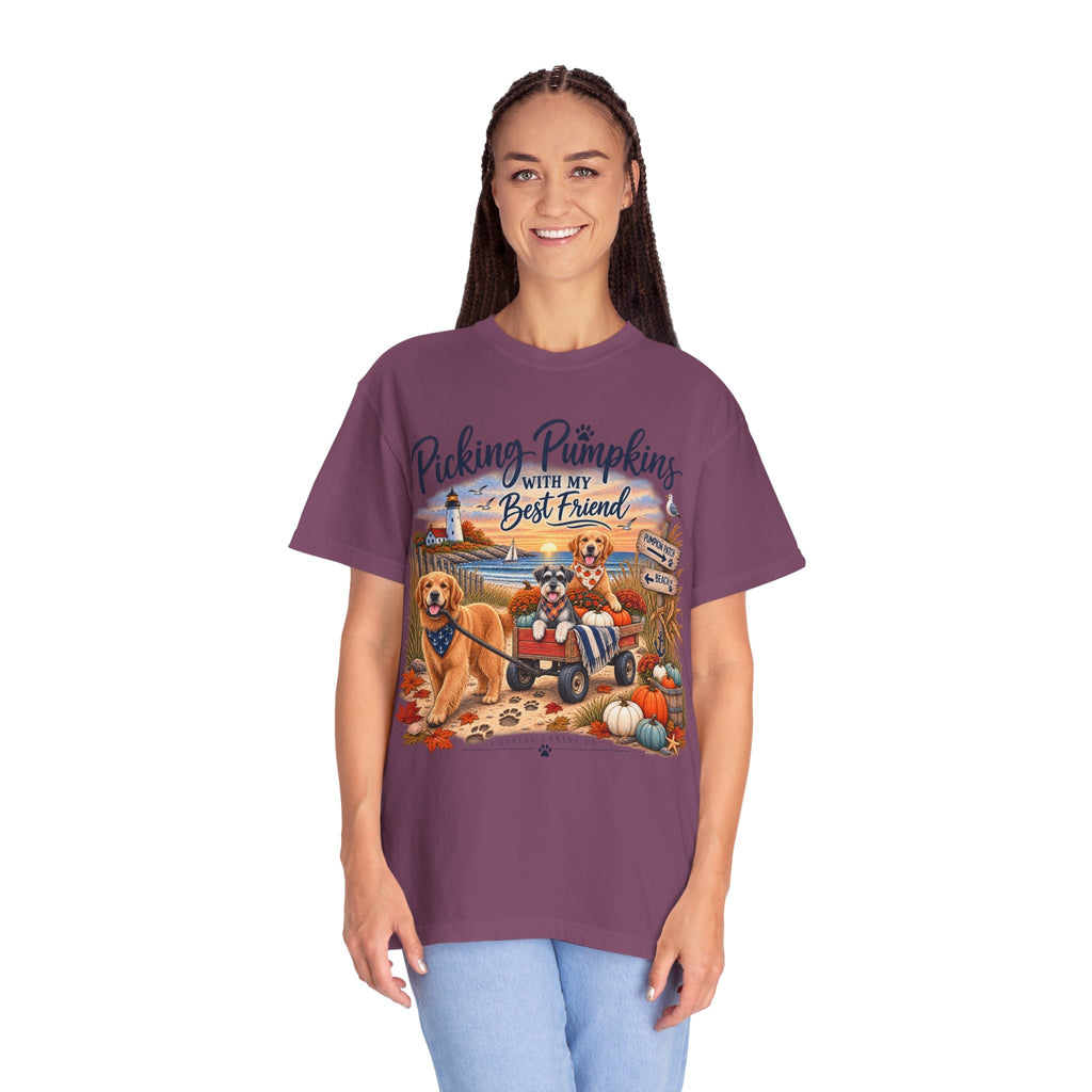 Picking Pumpkins With My Best Friend T-Shirt — Fall Dog Pumpkin Patch Tee