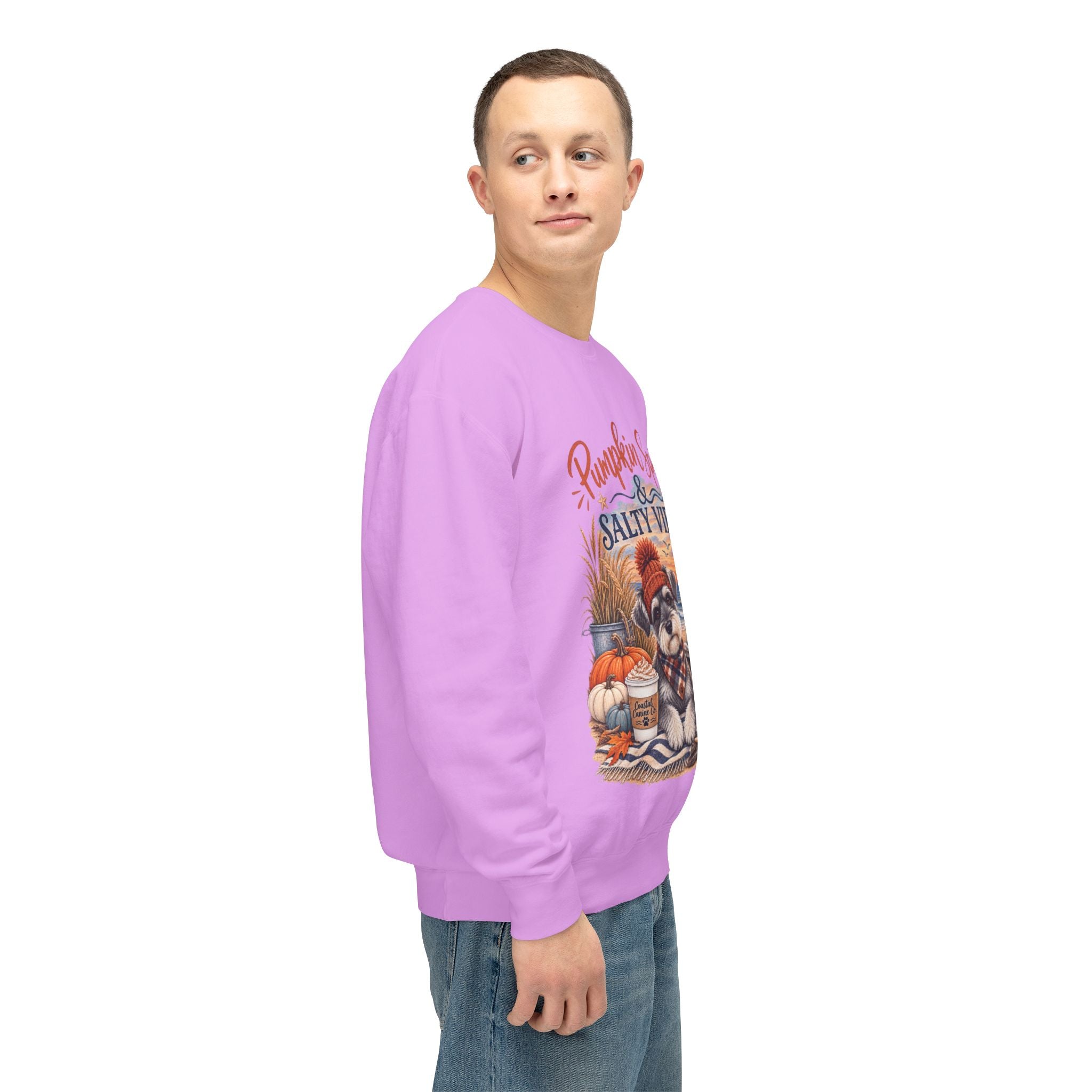 Pumpkin Spice & Salty Vibes Sweatshirt — Fall Beach Dog Crewneck
