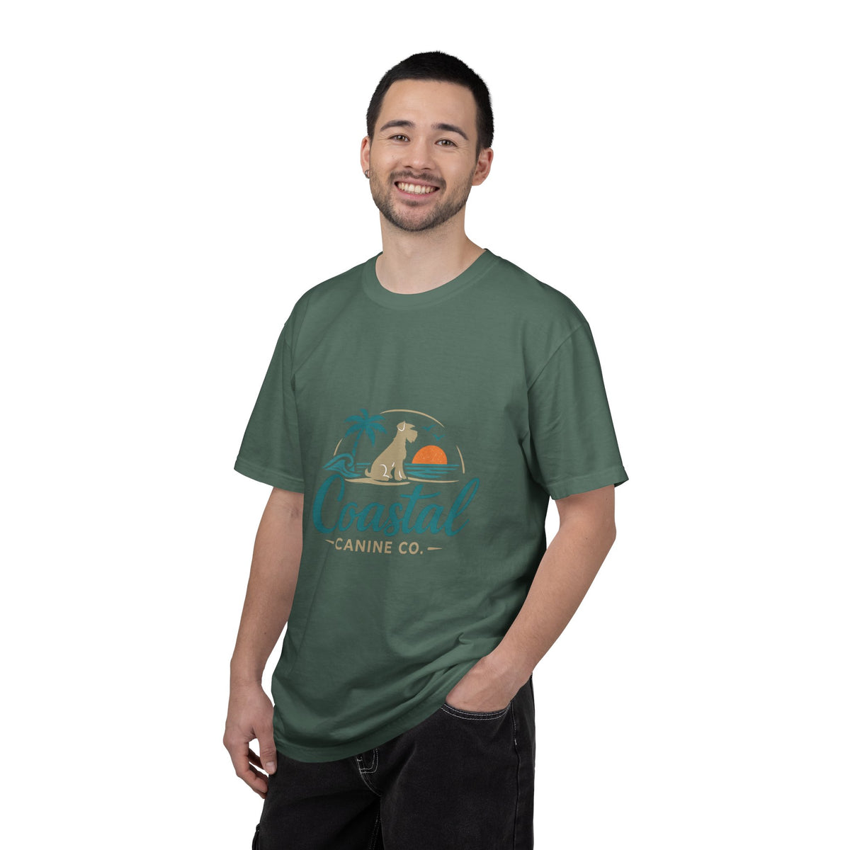 Coastal Canine T-Shirt — Beach Dog Sunset Tee