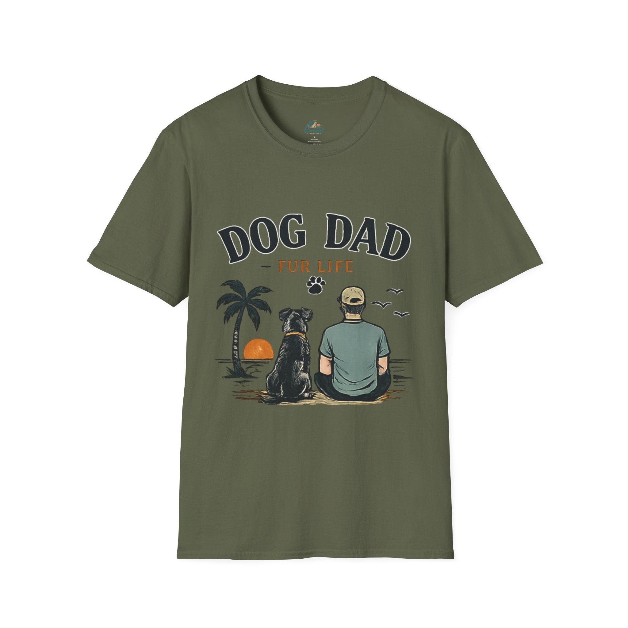 Dog Dad T‑Shirt — "Dog Dad Fur Life" Graphic Tee for Pet Lovers