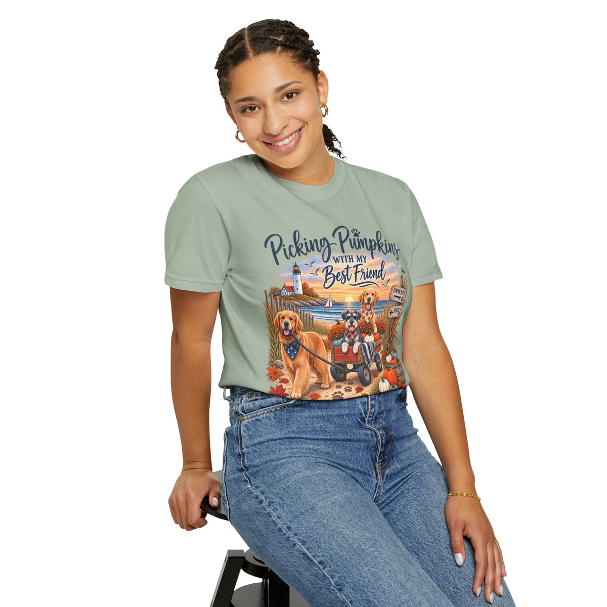 Picking Pumpkins With My Best Friend T-Shirt — Fall Dog Pumpkin Patch Tee