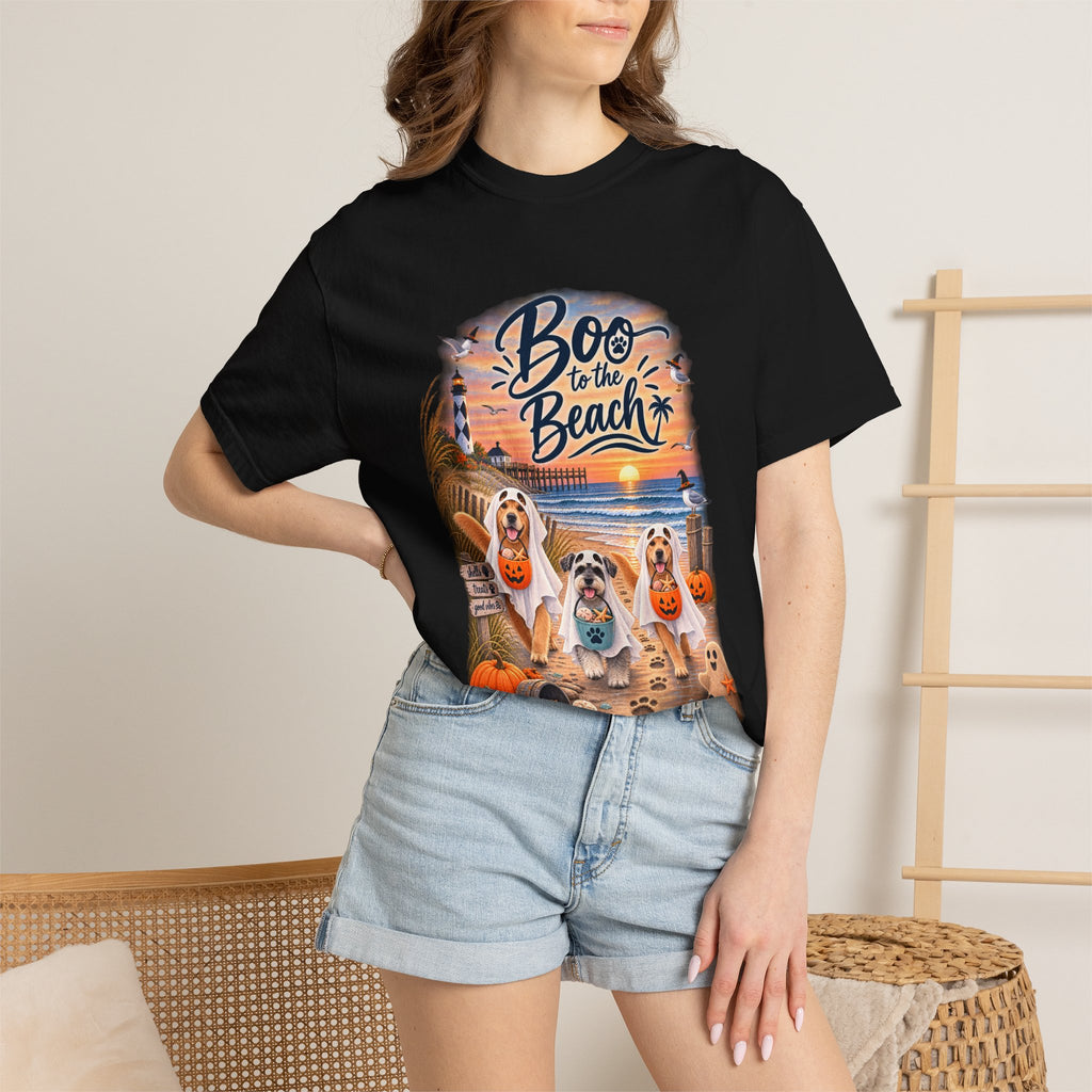 Boo to the Beach T-Shirt — Cute Halloween Dogs on Sunset Beach