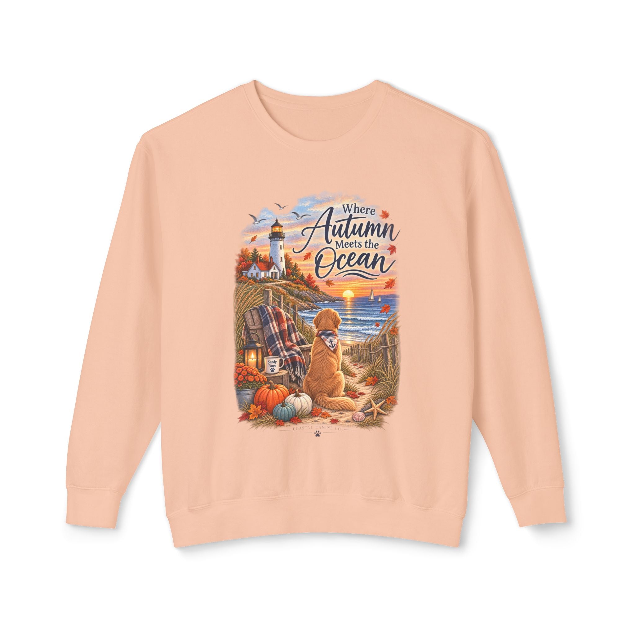 Where Autumn Meets the Ocean Sweatshirt — Coastal Fall Dog Pullover