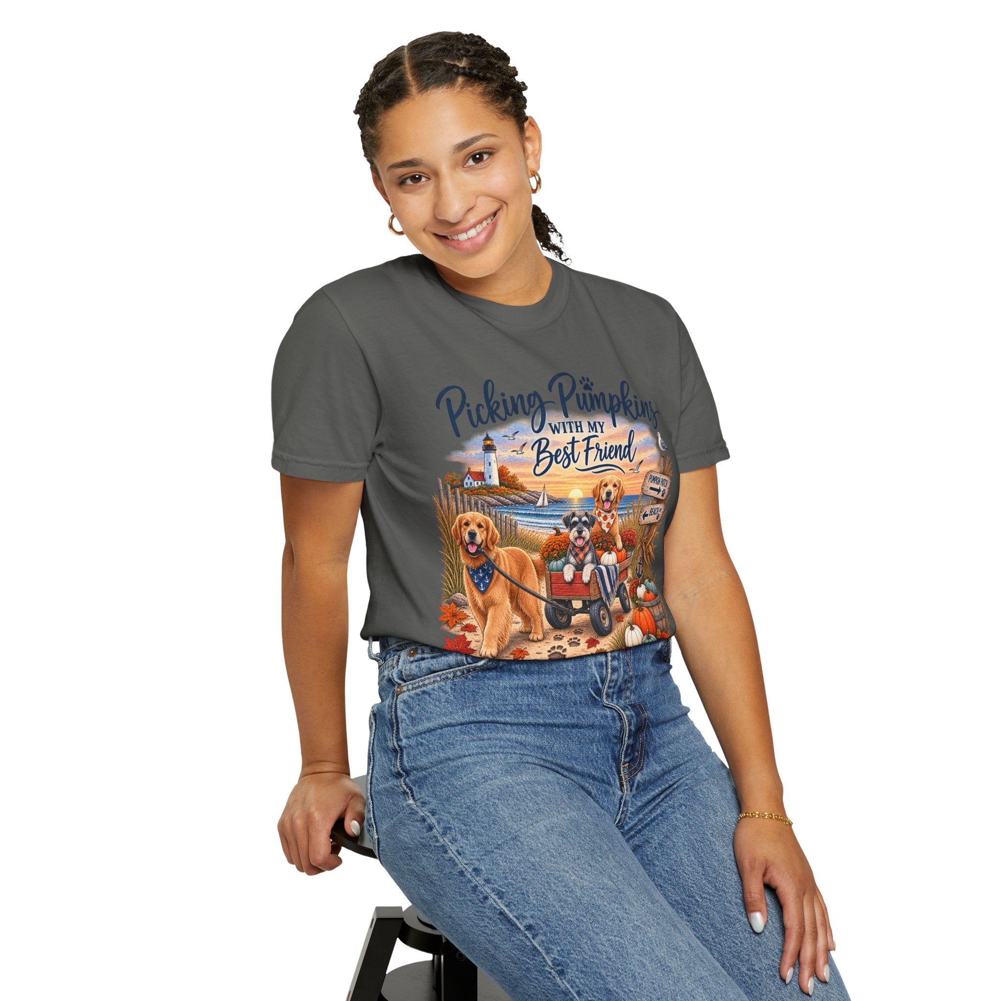 Picking Pumpkins With My Best Friend T-Shirt — Fall Dog Pumpkin Patch Tee