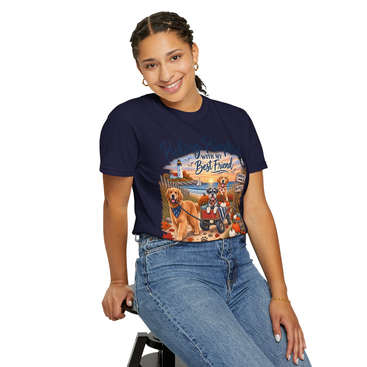 Picking Pumpkins With My Best Friend T-Shirt — Fall Dog Pumpkin Patch Tee