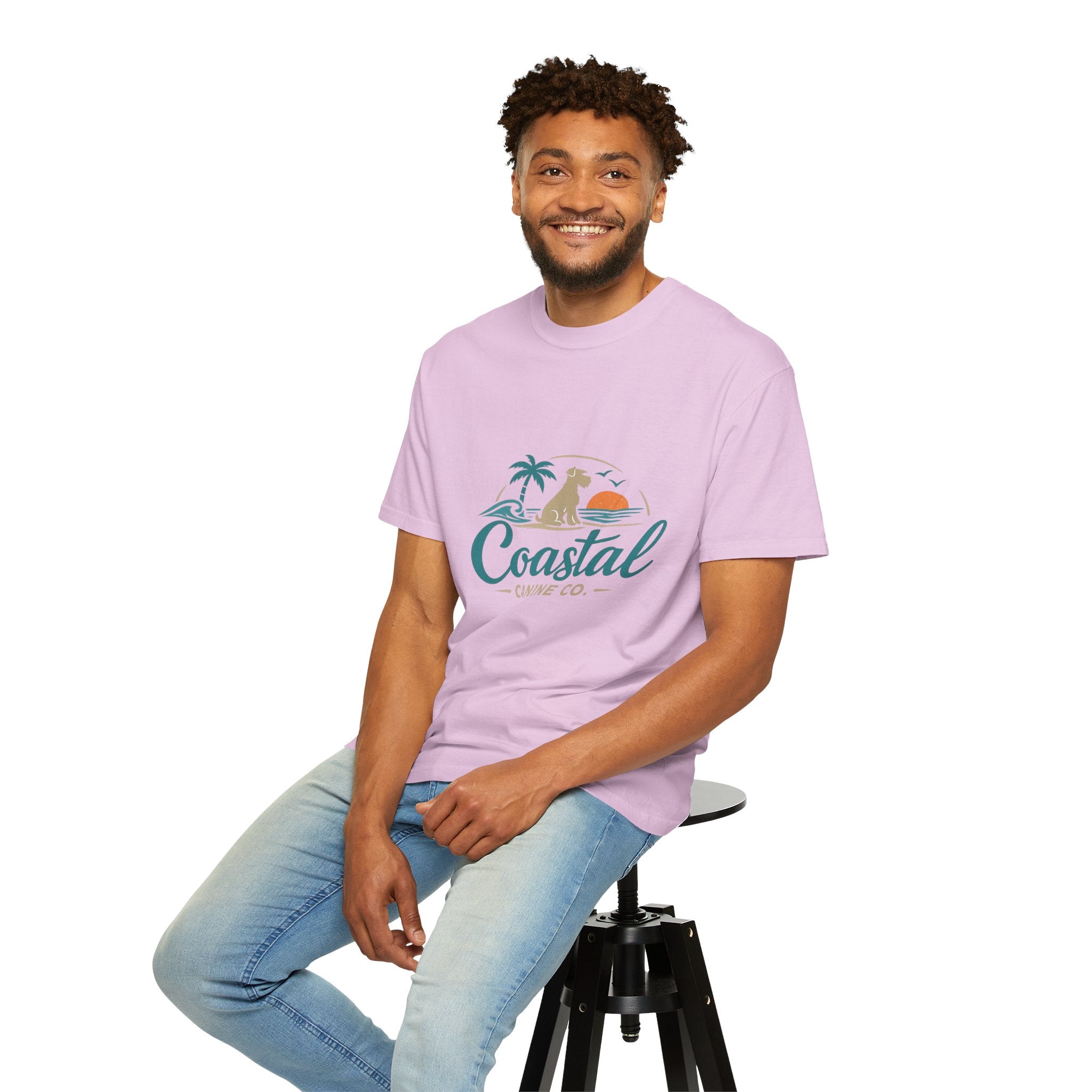Coastal Canine T-Shirt — Beach Dog Sunset Tee