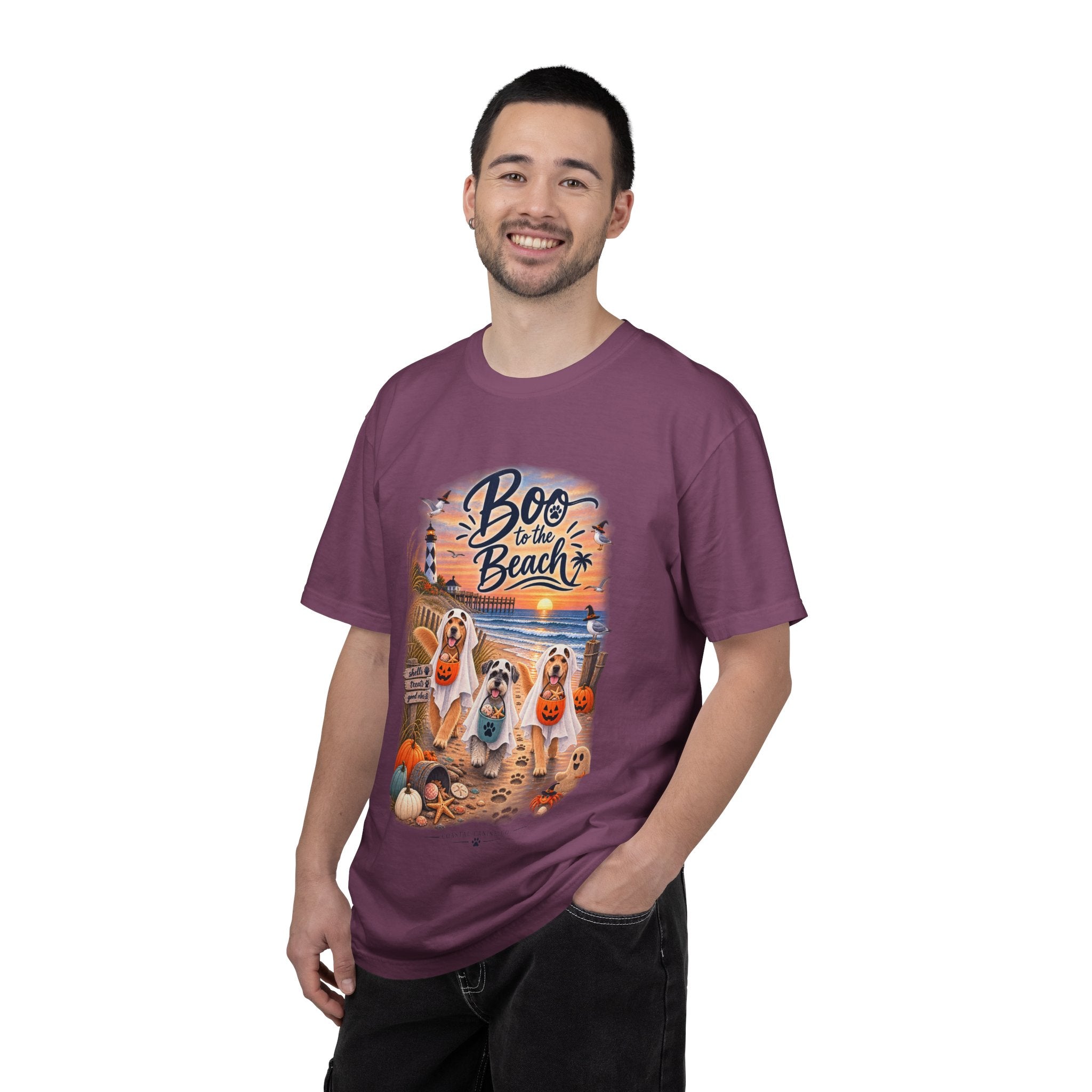 Boo to the Beach T-Shirt — Cute Halloween Dogs on Sunset Beach