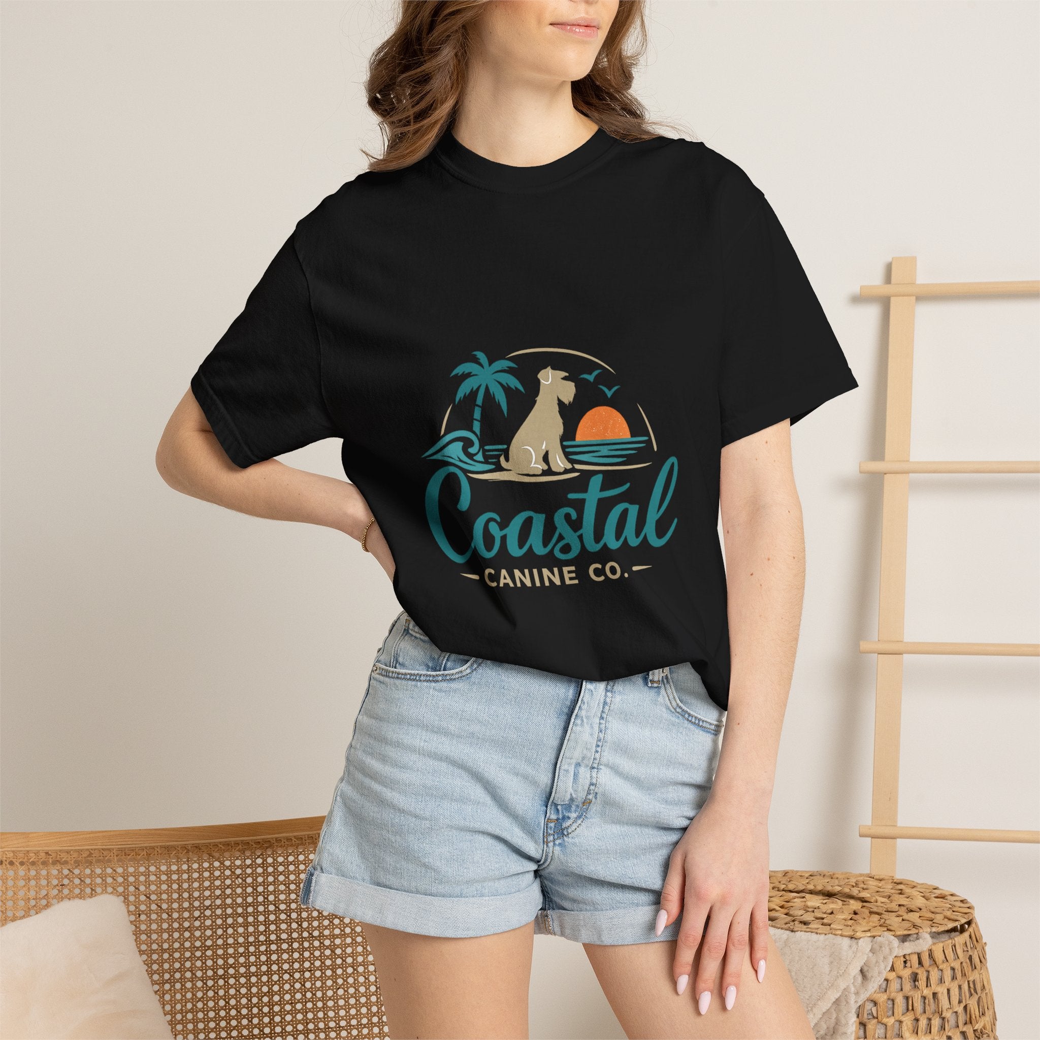Coastal Canine T-Shirt — Beach Dog Sunset Tee