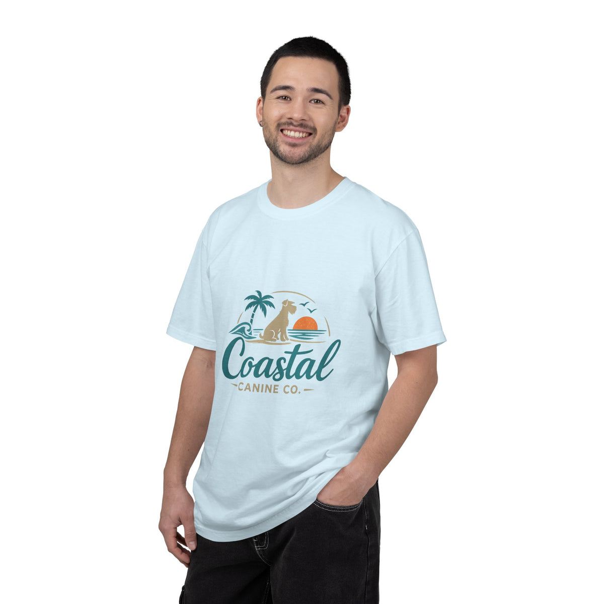 Coastal Canine T-Shirt — Beach Dog Sunset Tee