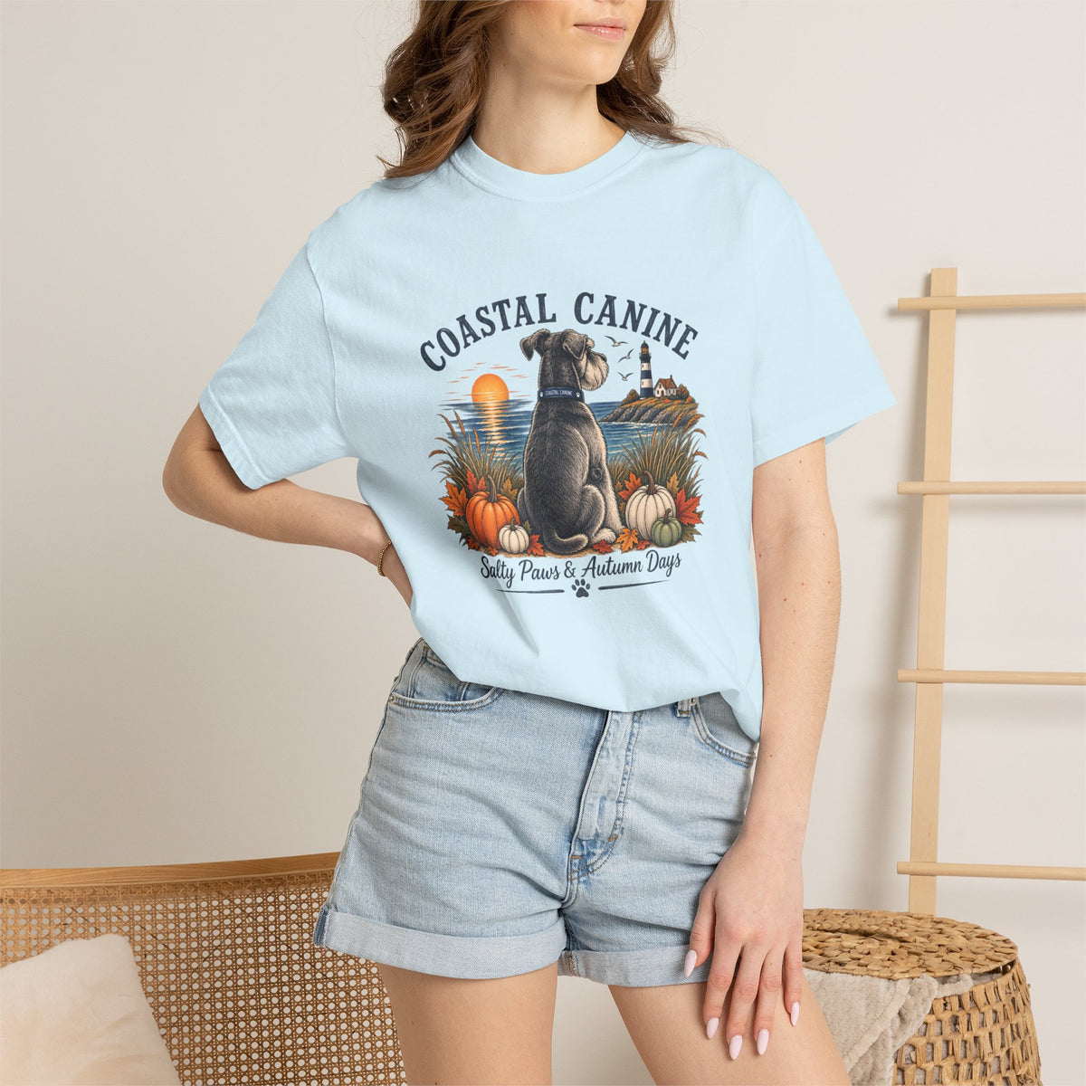 Coastal Canine T-Shirt — Salty Paws & Autumn Days Beach Dog Tee