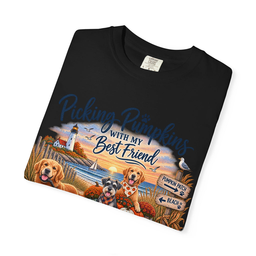 Picking Pumpkins With My Best Friend T-Shirt — Fall Dog Pumpkin Patch Tee