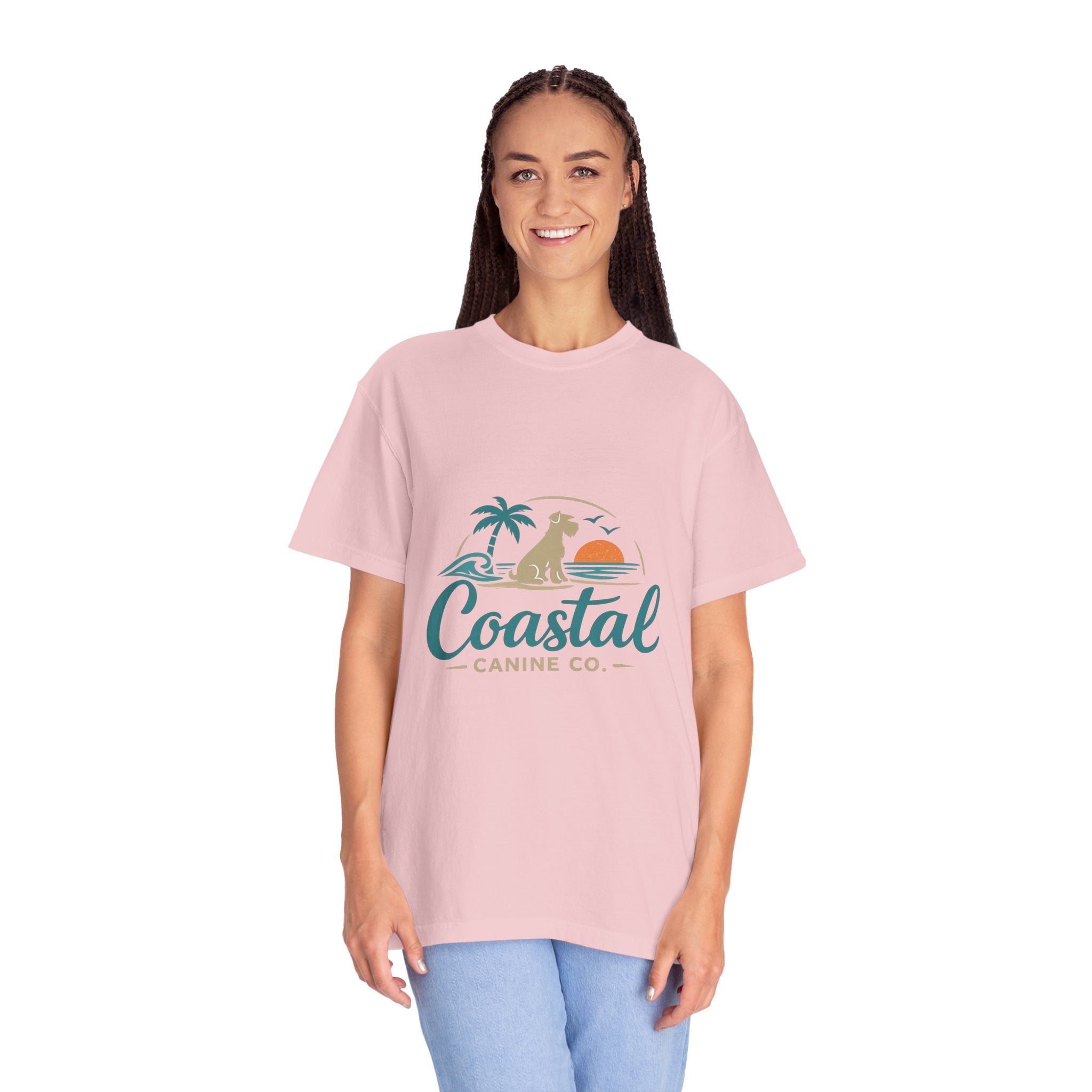 Coastal Canine T-Shirt — Beach Dog Sunset Tee