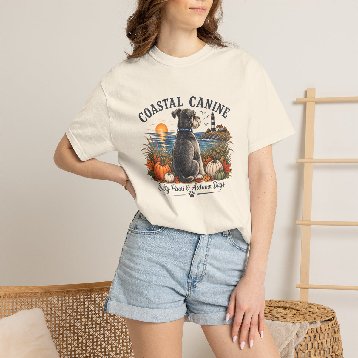 Coastal Canine T-Shirt — Salty Paws & Autumn Days Beach Dog Tee
